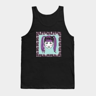 Rockabilly Punk Purple Ponytail Girl Tank Top